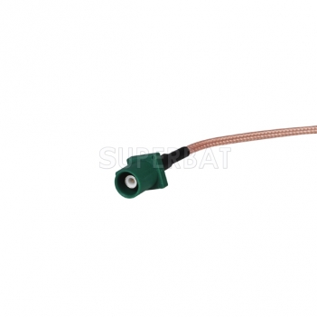 FAKRA pigtail cable Green female E to FAKRA male E jumper RG316 RF cable