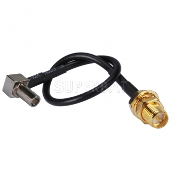 RP-SMA Jack to MS-147 plug right angle pigtail cable RG174 15cm for Wireless