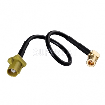 GPS glonass Antenna cable/GSM antenna extension cable/SMA cable: FAKRA male straight to SMB Plug right angle with RG174