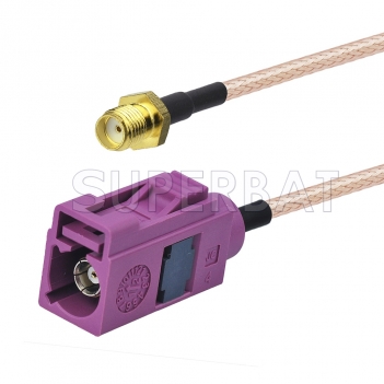 SMA Female to Violet FAKRA Jack Cable Using RG316 Coax