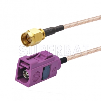 SMA Male to Violet FAKRA Jack Cable Using RG316 Coax