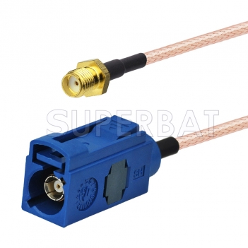 SMA Female to Blue FAKRA Jack Cable Using RG316 Coax