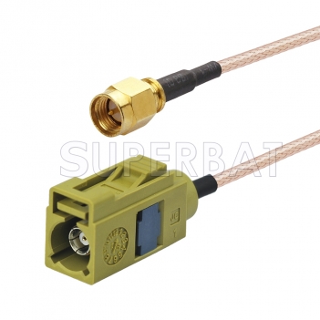 SMA Male to Curry FAKRA Jack Cable Using RG316 Coax