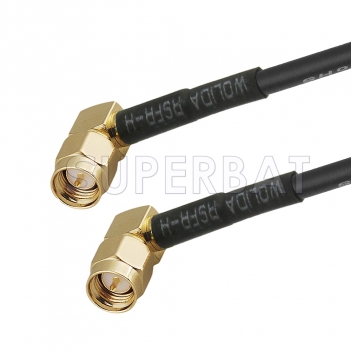 SMA Male Right Angle to SMA Male Right Angle Cable Using RG58 Coax