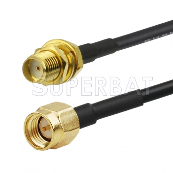 SMA Male to SMA Female Bulkhead Cable Using RG58 Coax, RoHS