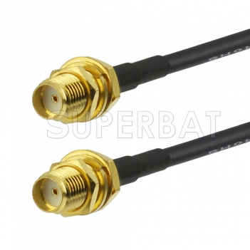 SMA Female Bulkhead to SMA Female Bulkhead Cable Using RG174 Coax