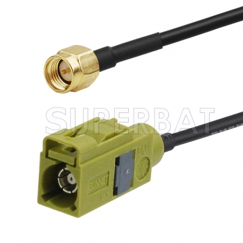 SMA Male to Curry FAKRA Jack Cable Using RG174 Coax