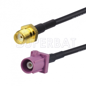 SMA Female to Violet FAKRA Plug Cable Using RG174 Coax