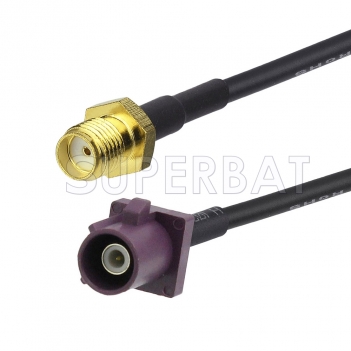 SMA Female to Bordeaux FAKRA Plug Cable Using RG174 Coax