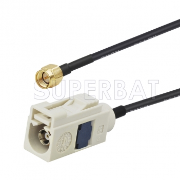 SMA Male to White FAKRA Jack Cable Using RG174 Coax