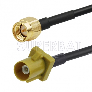 SMA Male to Curry FAKRA Plug Cable Using RG174 Coax