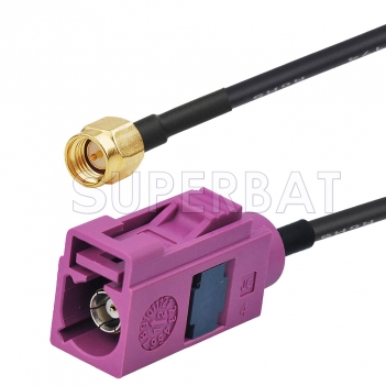 SMA Male to Violet FAKRA Jack Cable Using RG174 Coax