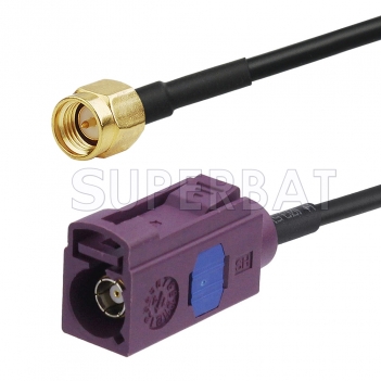 SMA Male to Bordeaux FAKRA Jack Cable Using RG174 Coax