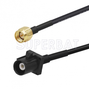 SMA Male to Black FAKRA Plug Cable Using RG174 Coax