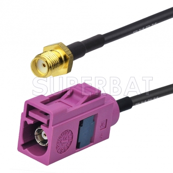 SMA Female to Violet FAKRA Jack Cable Using RG174 Coax