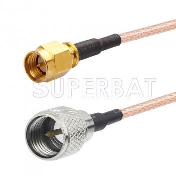 SMA Male to Mini UHF Male Cable Using RG400 Coax