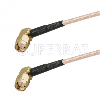 SMA Male Right Angle to SMA Male Right Angle Cable Using RG400 Coax
