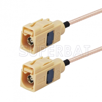 Beige FAKRA Jack to FAKRA Jack Cable Using RG316 Coax