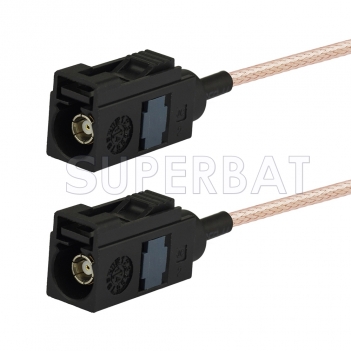 Black FAKRA Jack to FAKRA Jack Cable Using RG316 Coax