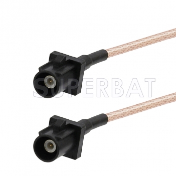 Black FAKRA Plug to FAKRA Plug Cable Using RG316 Coax