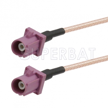 Violet FAKRA Plug to FAKRA Plug Cable Using RG316 Coax