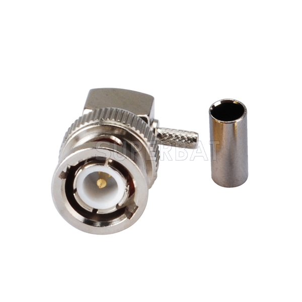 10 Pack MCX Angle Male Plug L-Type Connector - For RG316 RG174 RF Cable, Crimp/Solder