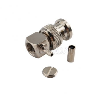 BNC Plug Male Connector Right Angle Crimp RG179