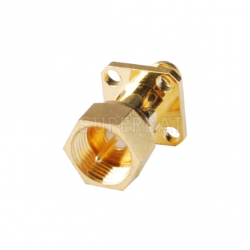 F Plug Male to SMA Jack Female Adapter Straight 4 Hole Flange