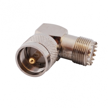 UHF Jack Female to UHF Plug Male Adapter Right Angle