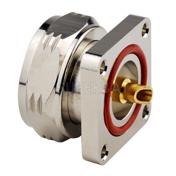 7/16 DIN Plug Male Connector Straight 4 Hole Flange Solder