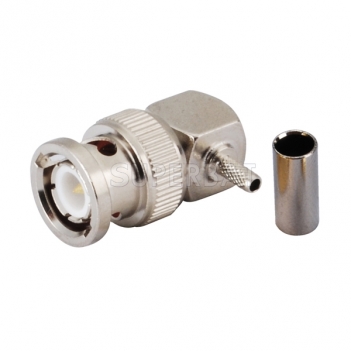 BNC Plug Male Connector Right Angle Crimp RG316