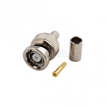 RP-BNC Plug Connector Straight Crimp LMR-195