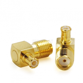 MCX Plug Male to SMA Jack Female Right Angle Adapter