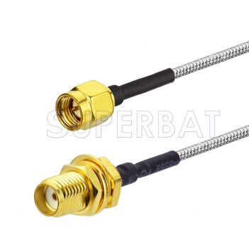 SMA Male to SMA Female Bulkhead Cable Using RG405 Coax