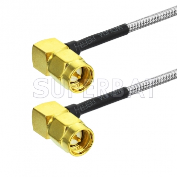 SMA Male Right angle to Angled SMA Male Cable Using RG405 Coax RF Semi Flexible 0.086"