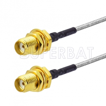 SMA Female Bulkhead to SMA Female Bulkhead Cable Using RG405 Coax RF Semi Flexible 0.086"