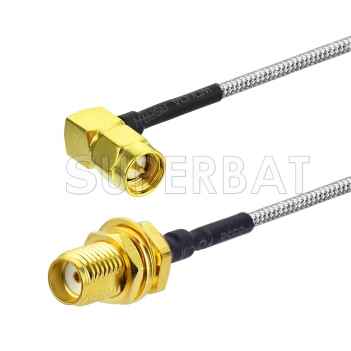 SMA Male Right Angle to SMA Female Bulkhead Cable Using RG405 Coax