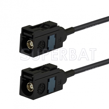 Black FAKRA Jack to FAKRA Jack Cable Using RG174 Coax