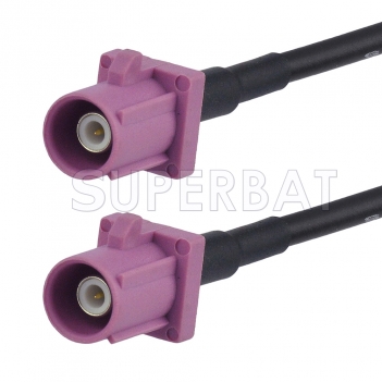 Violet FAKRA Plug to FAKRA Plug Cable Using RG174 Coax