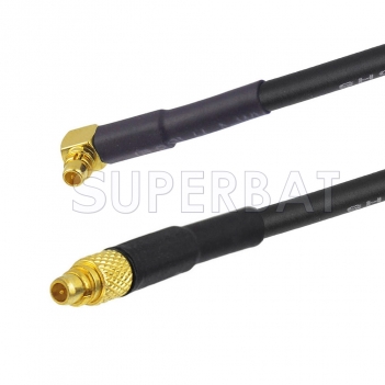 MMCX Plug to MMCX Plug Right Angle Cable Using RG174 Coax
