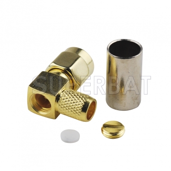 SMA Male Plug Right Angle Crimp Connector for LMR240