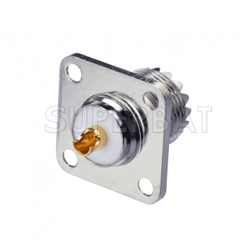 UHF Jack Female Connector Straight 4 Hole Flange Solder