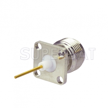 N Jack Female Connector Straight 4 Hole Flange Solder