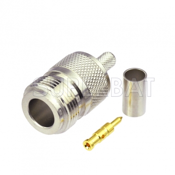 Reverse Polarity RP N Jack Male Straight Crimp Connector for RG58 LMR-195 Cable