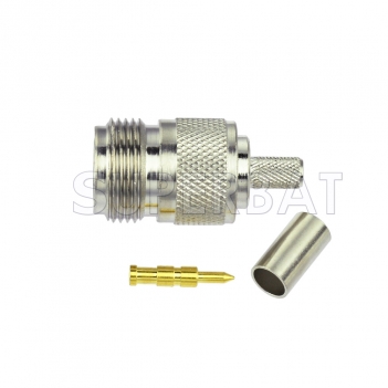 Reverse Polarity RP N Jack Male Straight Crimp Connector for RG58 LMR-195 Cable
