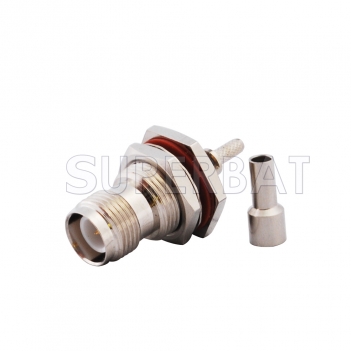 RP TNC Jack with Male pin Connector Straight Bulkhead With O-Ring Crimp RG316