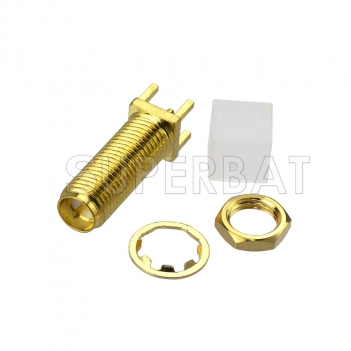 RP SMA Jack Male Vertical PCB Connector Total Length 22mm Thread Length 17mm