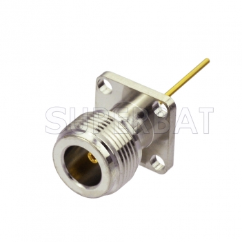 N Jack Female Connector Straight 4 Hole Flange Solder