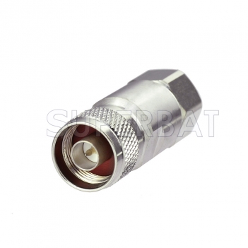 Zinc Alloy N Plug Male Straight Clamp Connector for 1/2 inch Corrugated Copper Cable