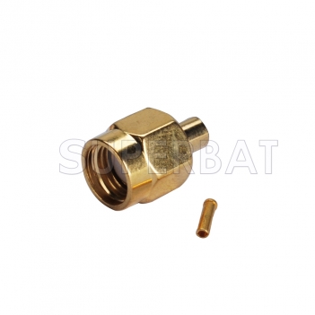 Superbat RP-SMA Plug female straight solder rf connector for semi-rigid RG405 0.086" cable